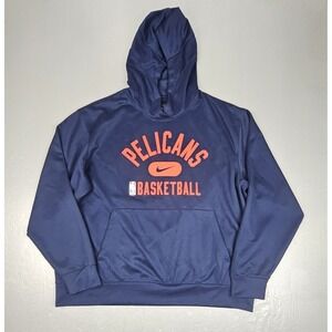 Nike New Orleans Pelicans Hoodie Mens XL Blue Dri-Fit NBA Warm Up DB0911-419